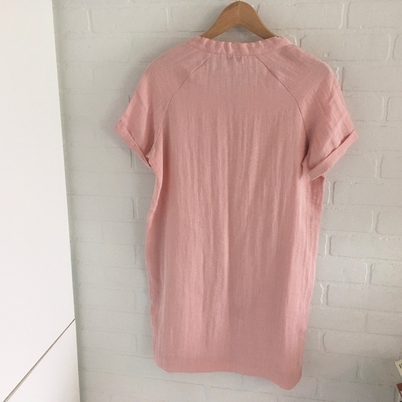 Anthropologie x Sandwich_ Mini Dress Drawstring collar Peach Pink Oversized S - Picture 9 of 9